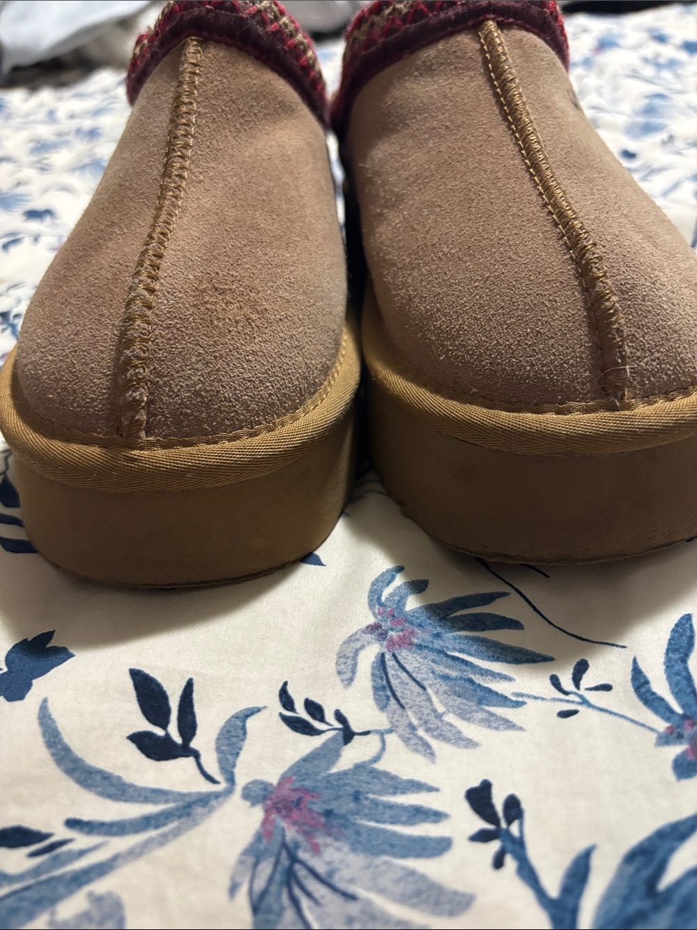 UGG Women’s Tan Suede Platform Mule Clogs